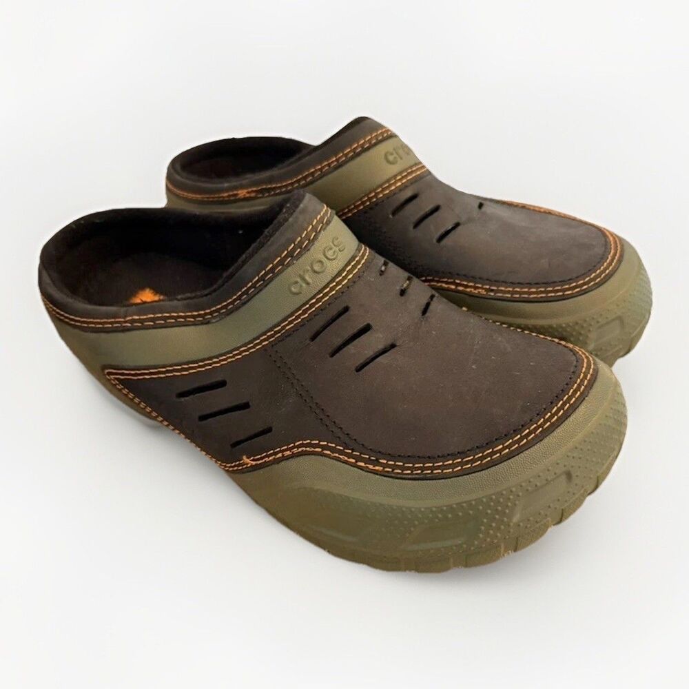 Crocs Yukon Sport Clogs Men’s 11 Black Green Rugged Comfort Shoes